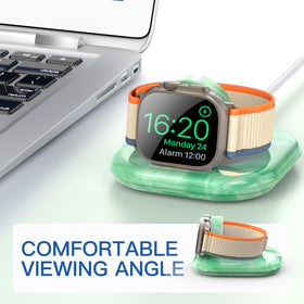 ZIKUREL Apple Watch dock with overheating safety feature visible