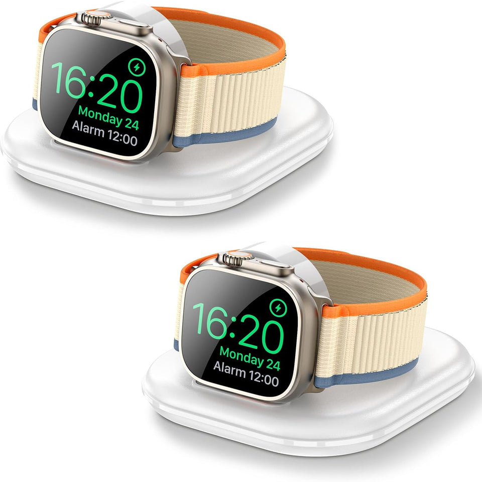 ZIKUREL Apple Watch magnetic dock demonstrating precise alignment for simple charging.