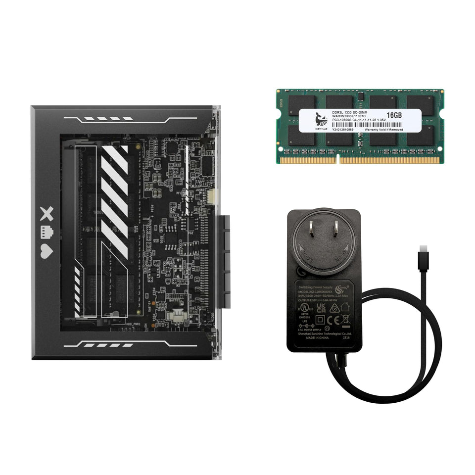 ZimaBlade 7700 front view highlights compact, quiet home server ready for living spaces.