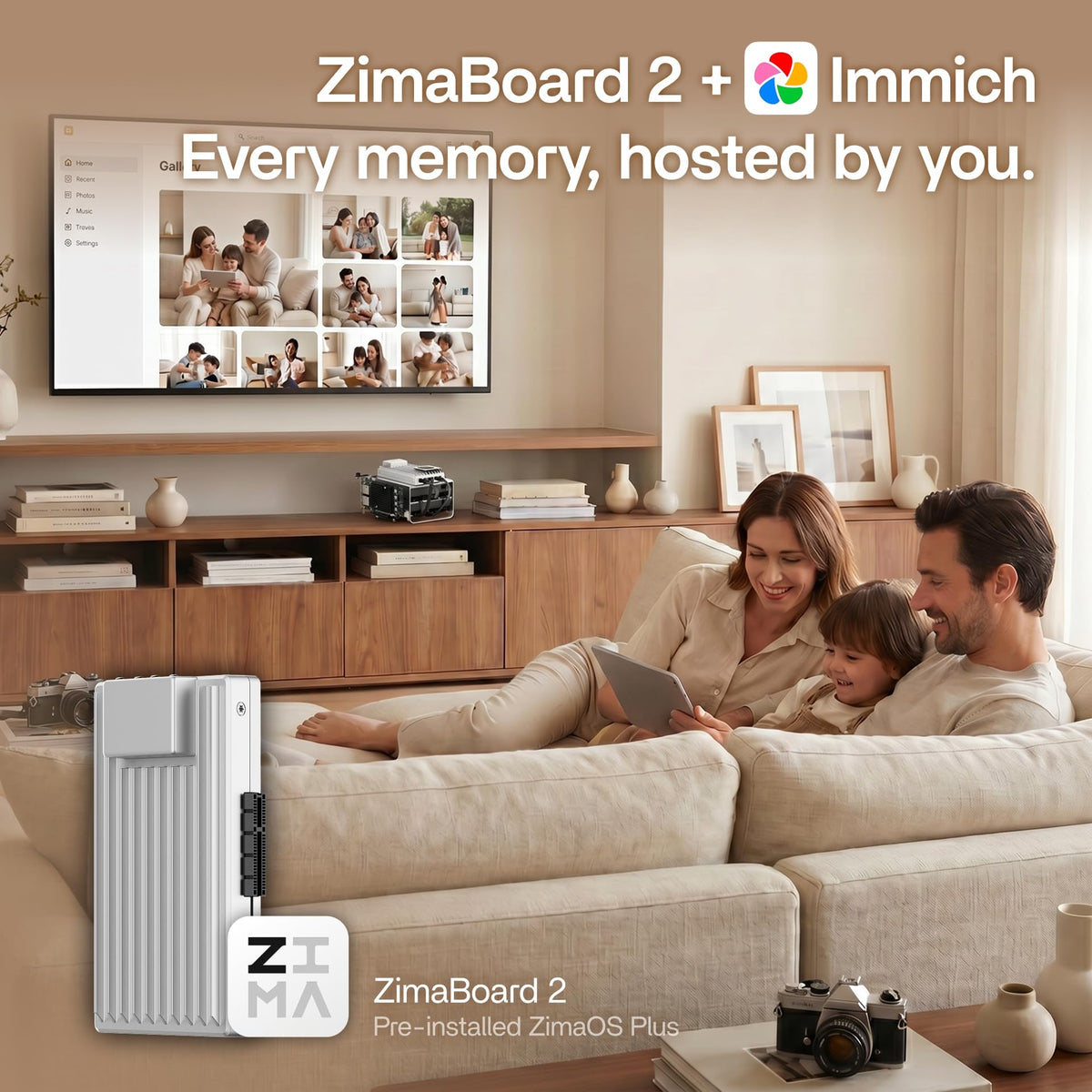 ZimaBoard 2 ZimaOS preinstalled, private cloud and apps ready out of the box.