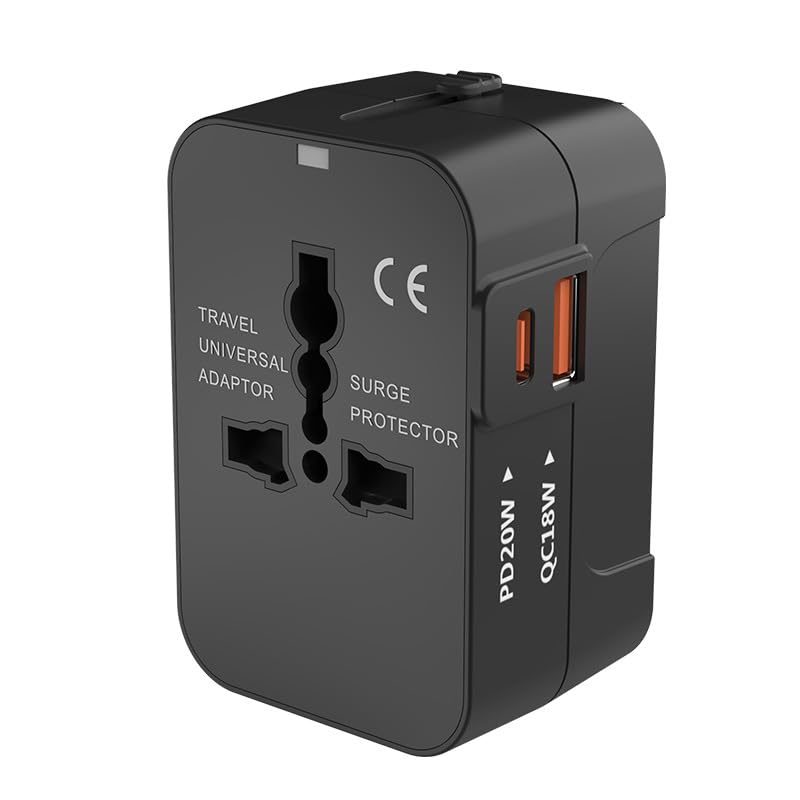 Zinalop universal travel adapter with compact design for easy packing and worldwide use.