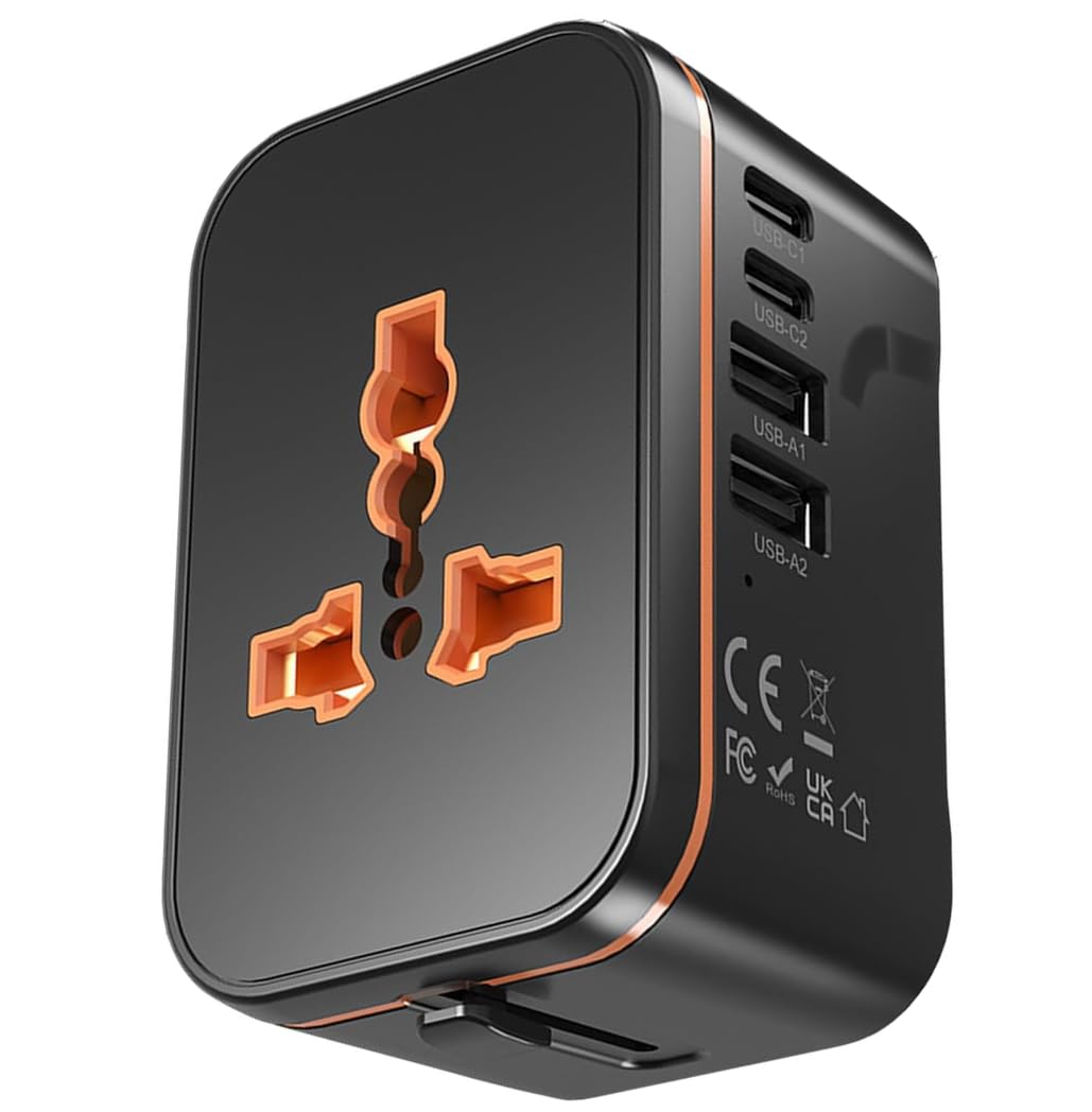 Zinalop universal travel adapter with worldwide plug for versatile charging anywhere