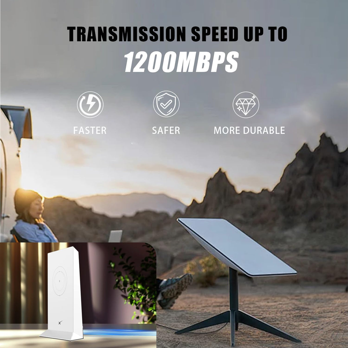 Zinweyton Gen2 150ft all-weather use supports reliable internet in storms.