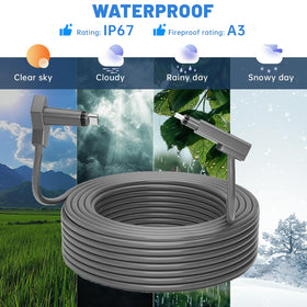 Zinweyton Gen2 150ft waterproof shell emphasizes durable, weatherproof exterior.