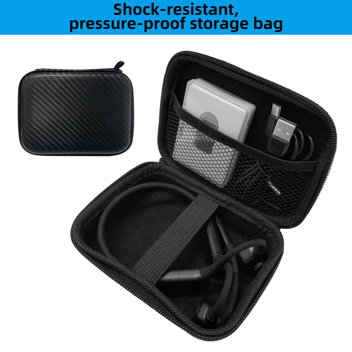 Ziocom protective storage bag keeps headphones and dongle safe.