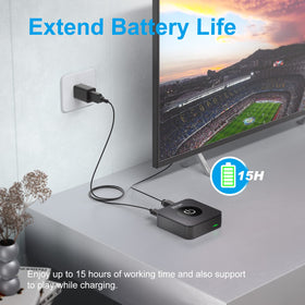 ZIOCOM hooked to home stereo RCA enabling Bluetooth streaming benefit