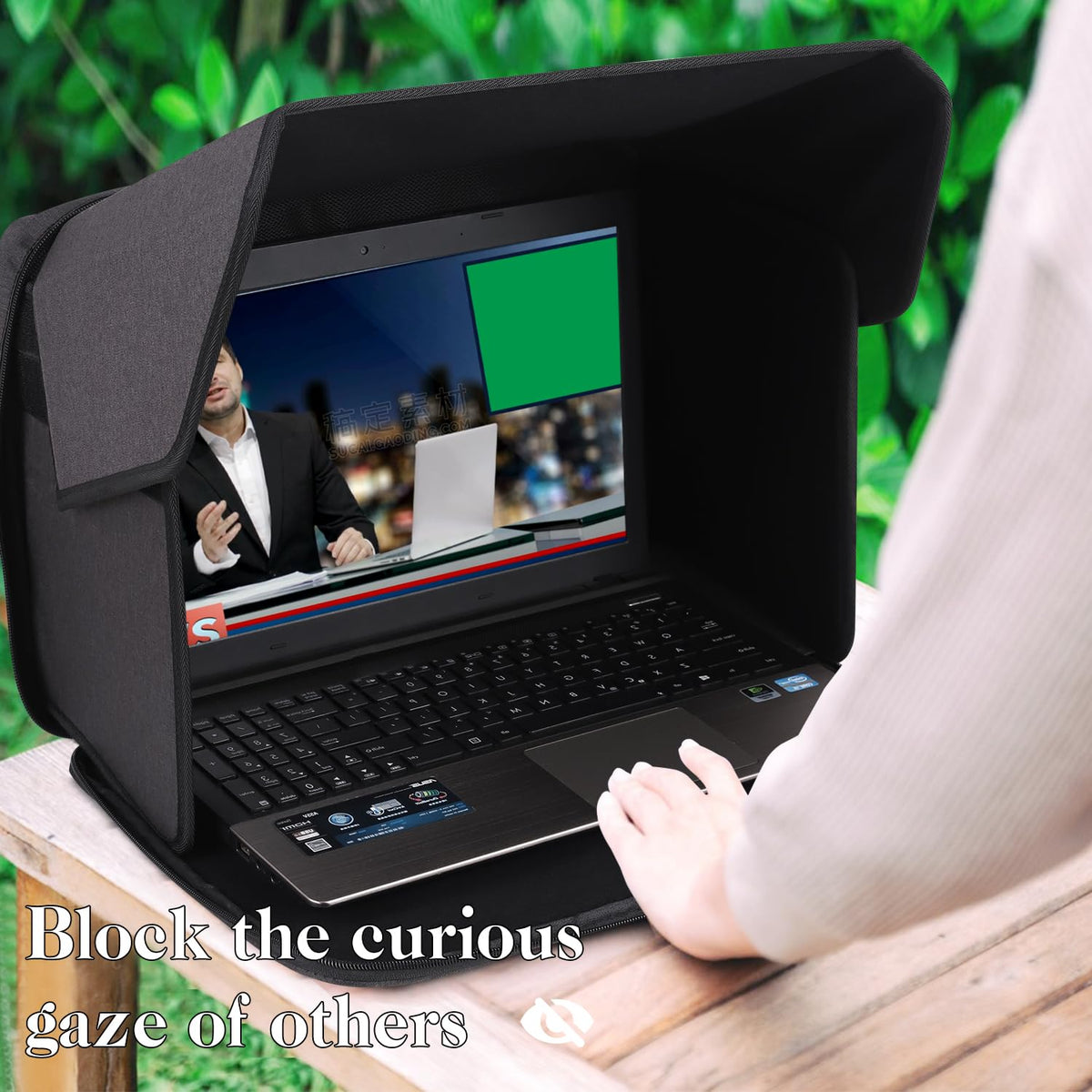 ZIORS on 13-inch laptop demonstrating anti-glare shield and clearer screen view