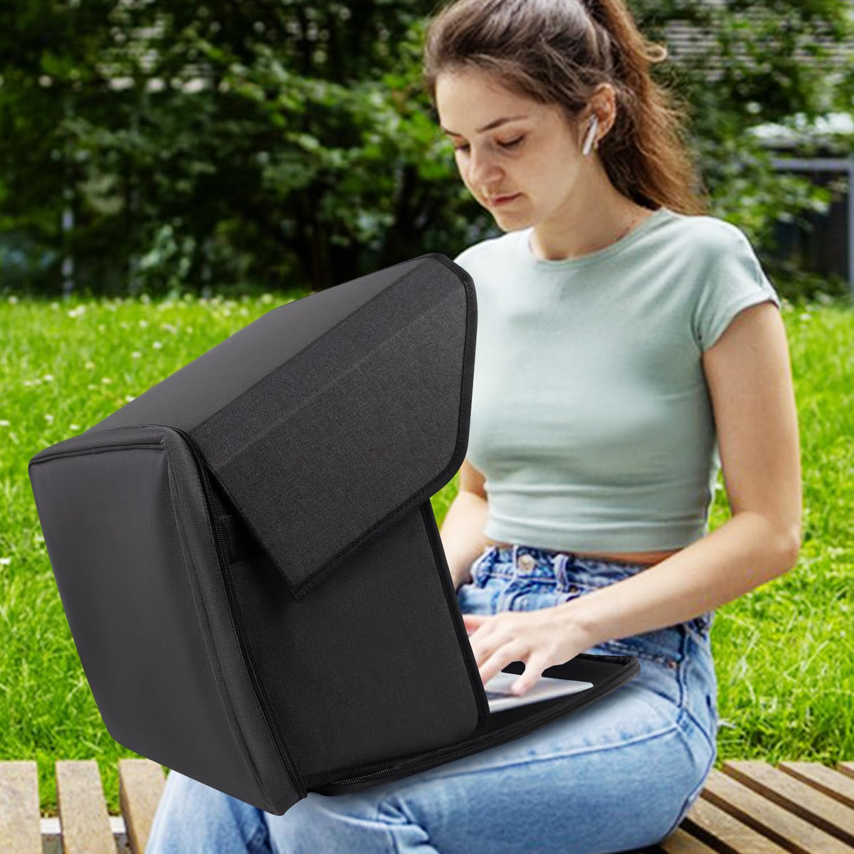 ZIORS packed inside a backpack for convenient on-the-go protection
