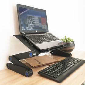 Zippace underside view with dual USB fans providing quiet effective cooling