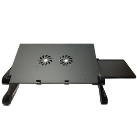 Zippace front view of full laptop tray showing vents and mouse pad for improved cooling