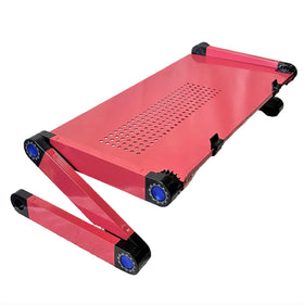 Zippace front view showing pink lap desk and ergonomic benefits