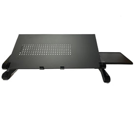 Zippace front view of adjustable lap desk showing ergonomic setup and portability