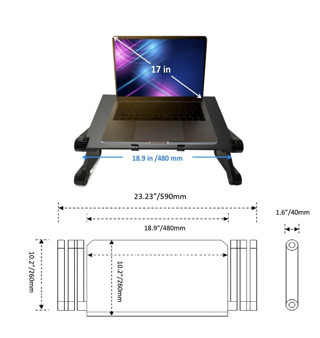 Zippace in-use on sofa demonstrating comfortable laptop posture and flexibility