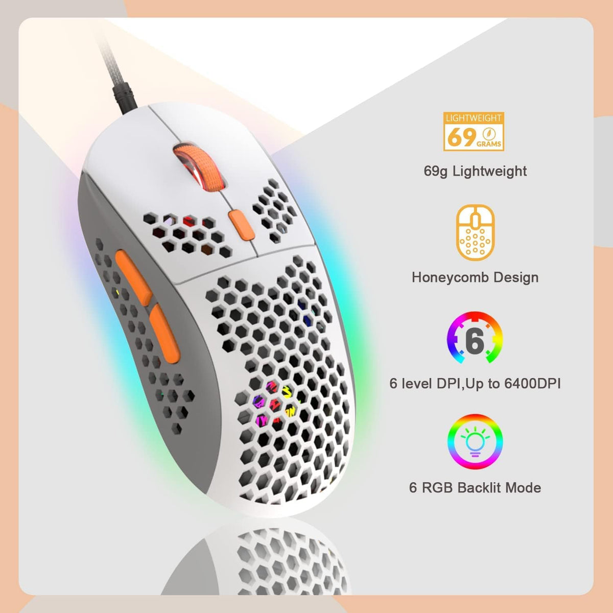 ZIYOU LANG mouse top with DPI button showing adjustable sensitivity for precise control