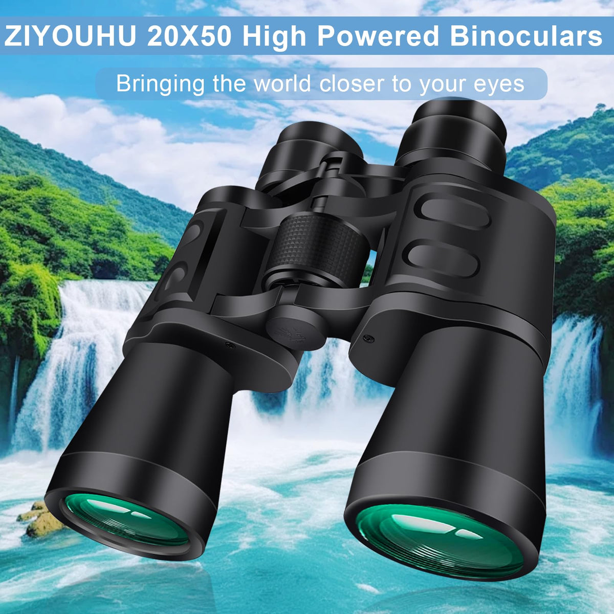 ZIYOUHU 20x50 binoculars lens coatings close-up for sharp faithful color