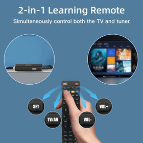 ZJBOX two-in-one remote control programmable buttons for convenient single-device use