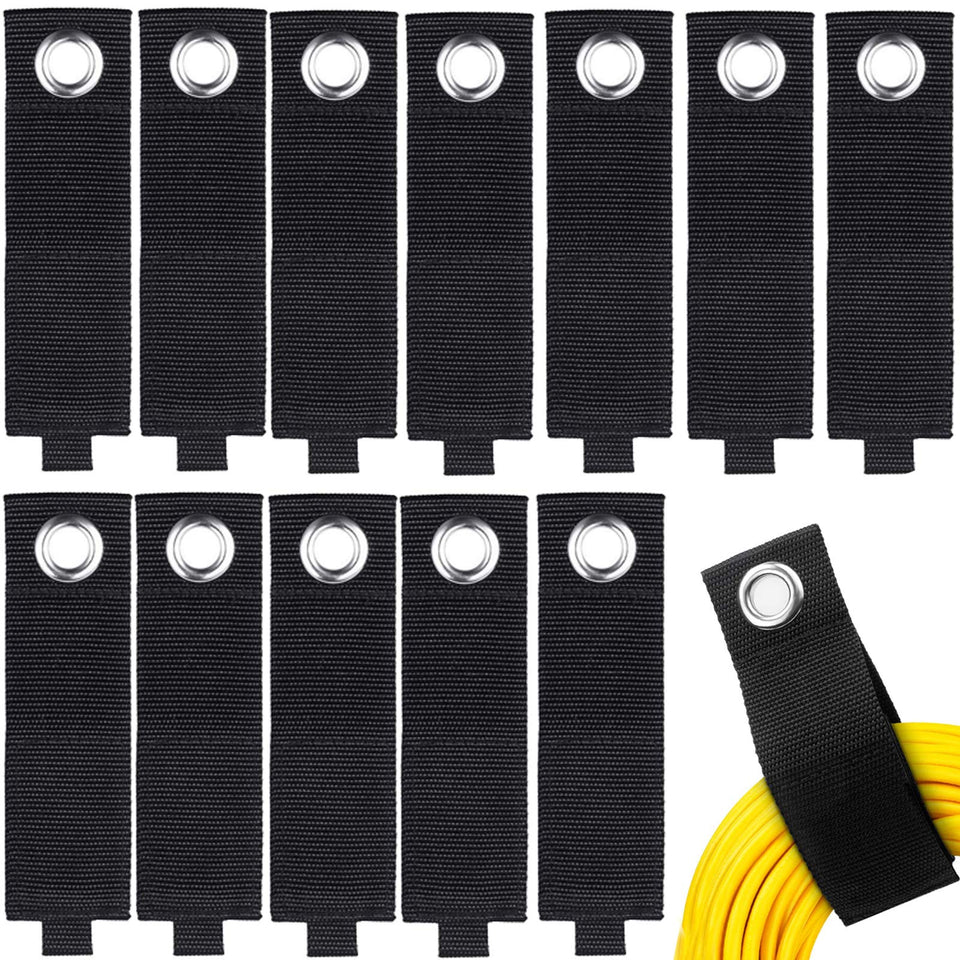 Zkptops front packaging showing 12 heavy-duty cord straps and product essentials for organized storage