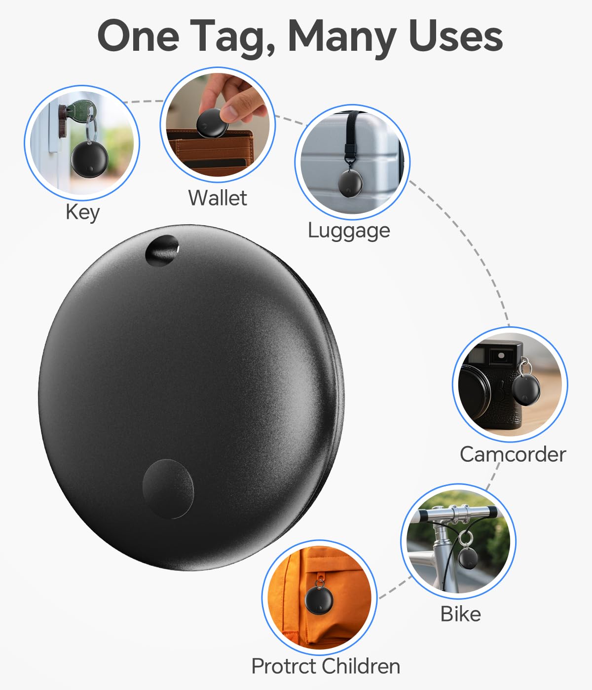 ZLYM Air Tracker clipped to suitcase handle in travel setting showing fast retrieval and peace of mind