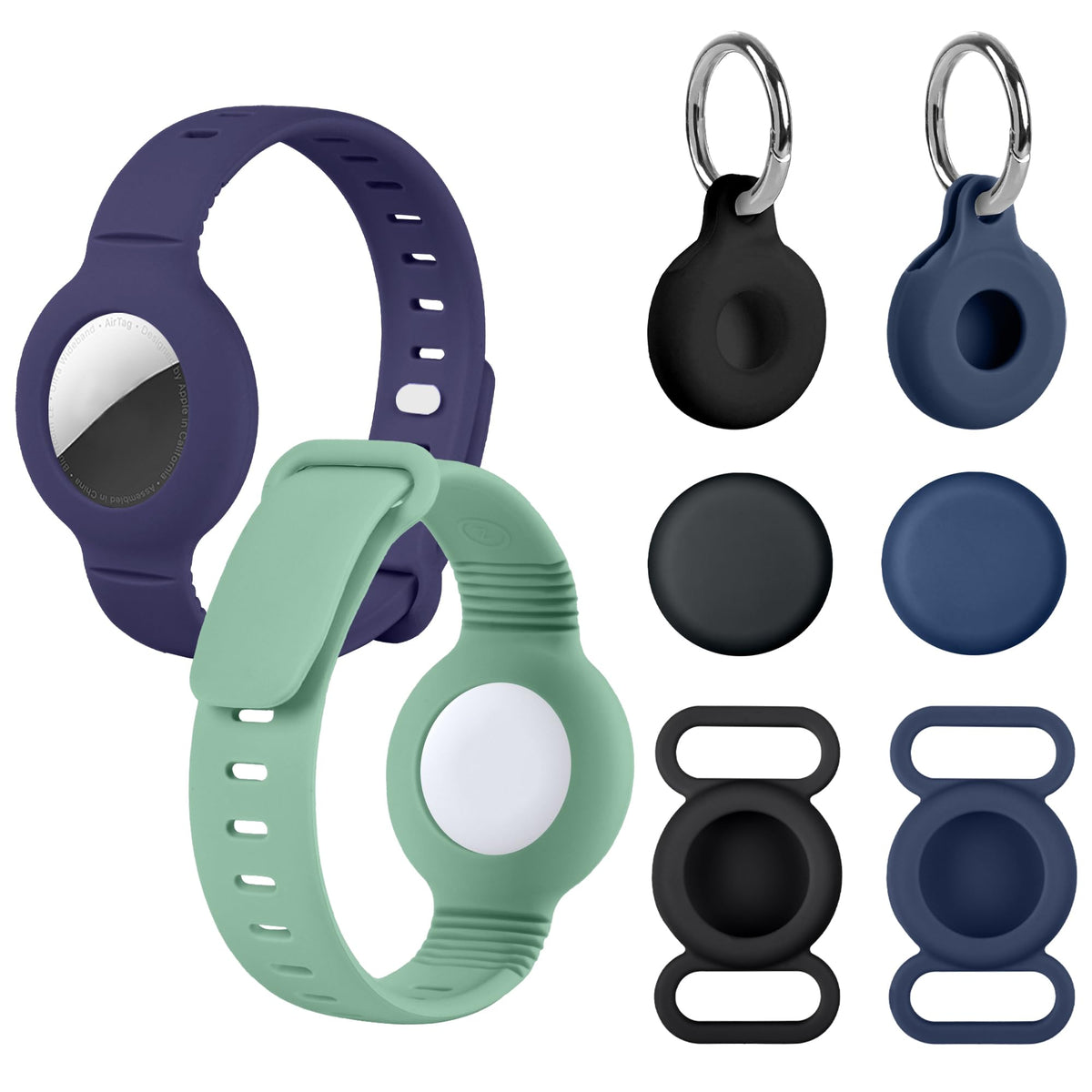 ZMHAZHM Airtag Bracelet for Kids in blue, adjustable fit for everyday safety.