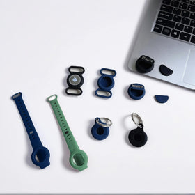 ZMHAZHM Airtag Bracelet in green, waterproof design keeps trackers secure.
