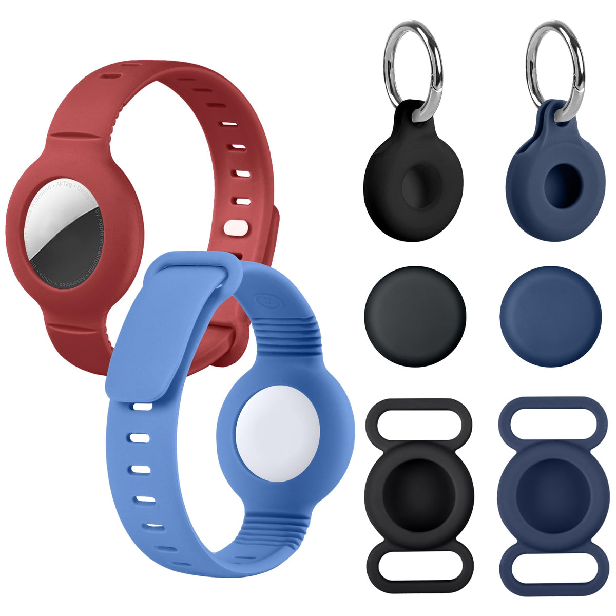 ZMHAZHM AirTag Bracelet for kids blue 2-pack secure fit during active play.
