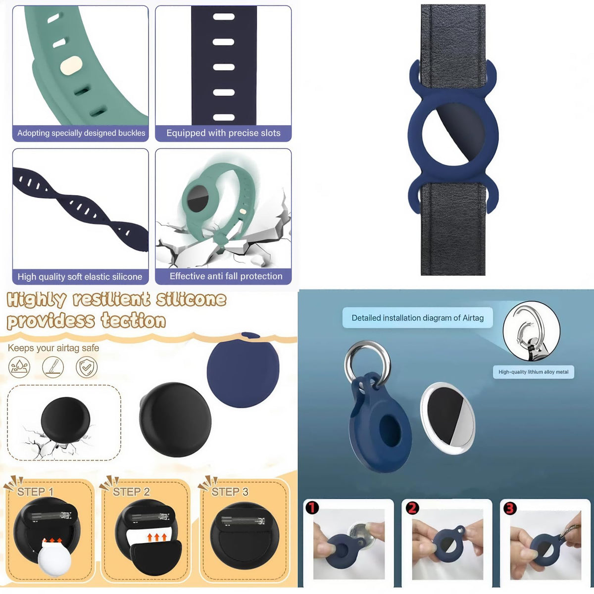 ZMHAZHM Waterproof Airtag bracelet offers 360° protection for active kids.