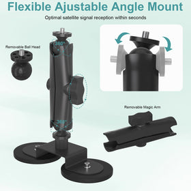 ZMHH magic arm ball joint detail enabling 360-degree rotation and tilt