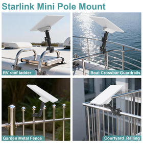 ZMHH Starlink Mini Mount dual-ball-head enables precise 360° rotation and 90° tilt.