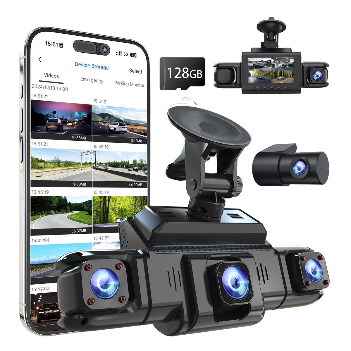 ZMOPO 360 View front camera captures wide-angle footage for safer daytime driving.