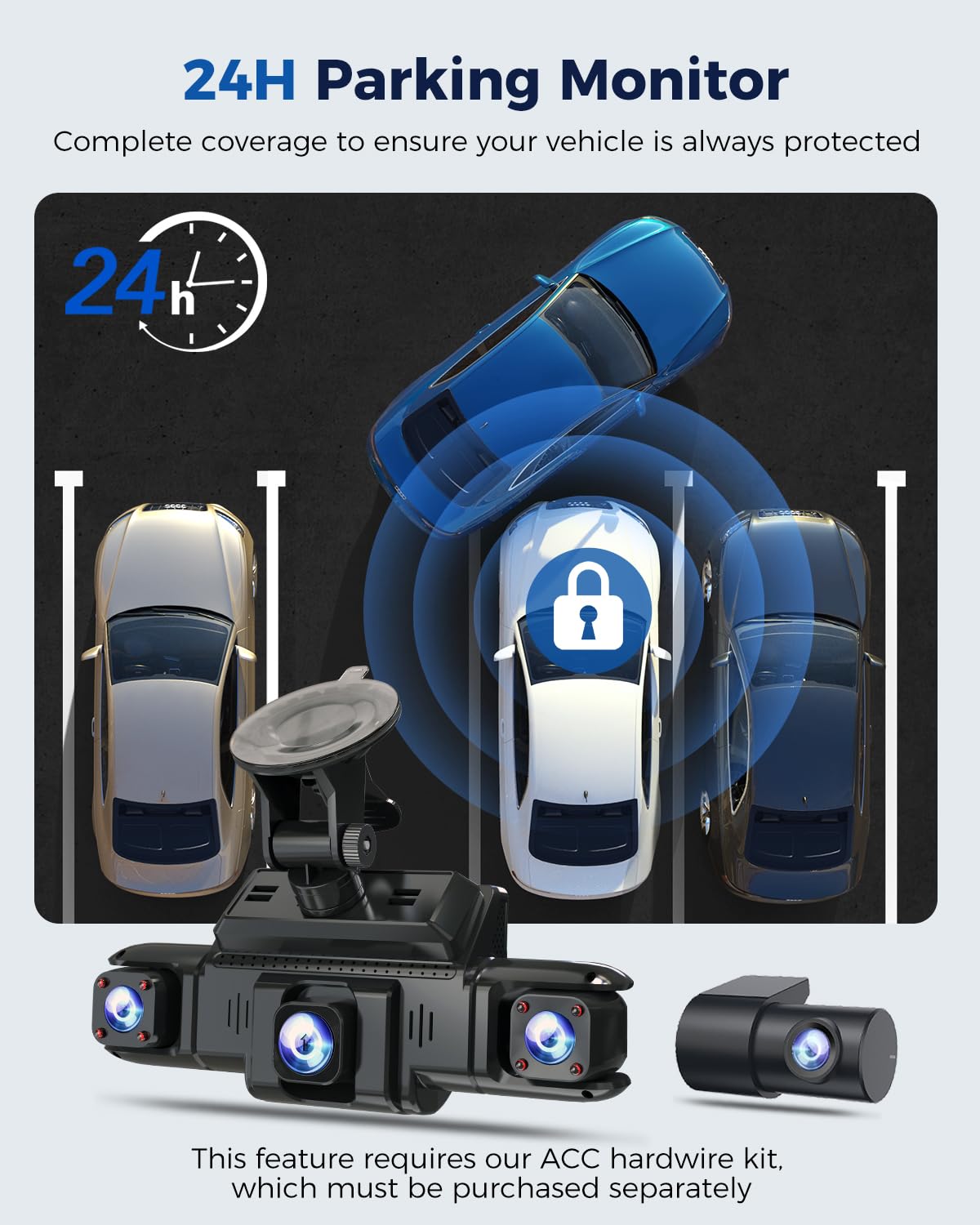 ZMOPO 360 View right‑side camera provides periphery awareness for entering traffic.