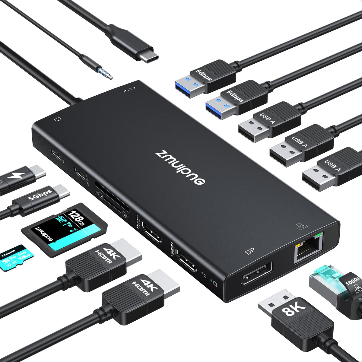 ZMUIPNG front view showing all ports and easy access for workspace expansion