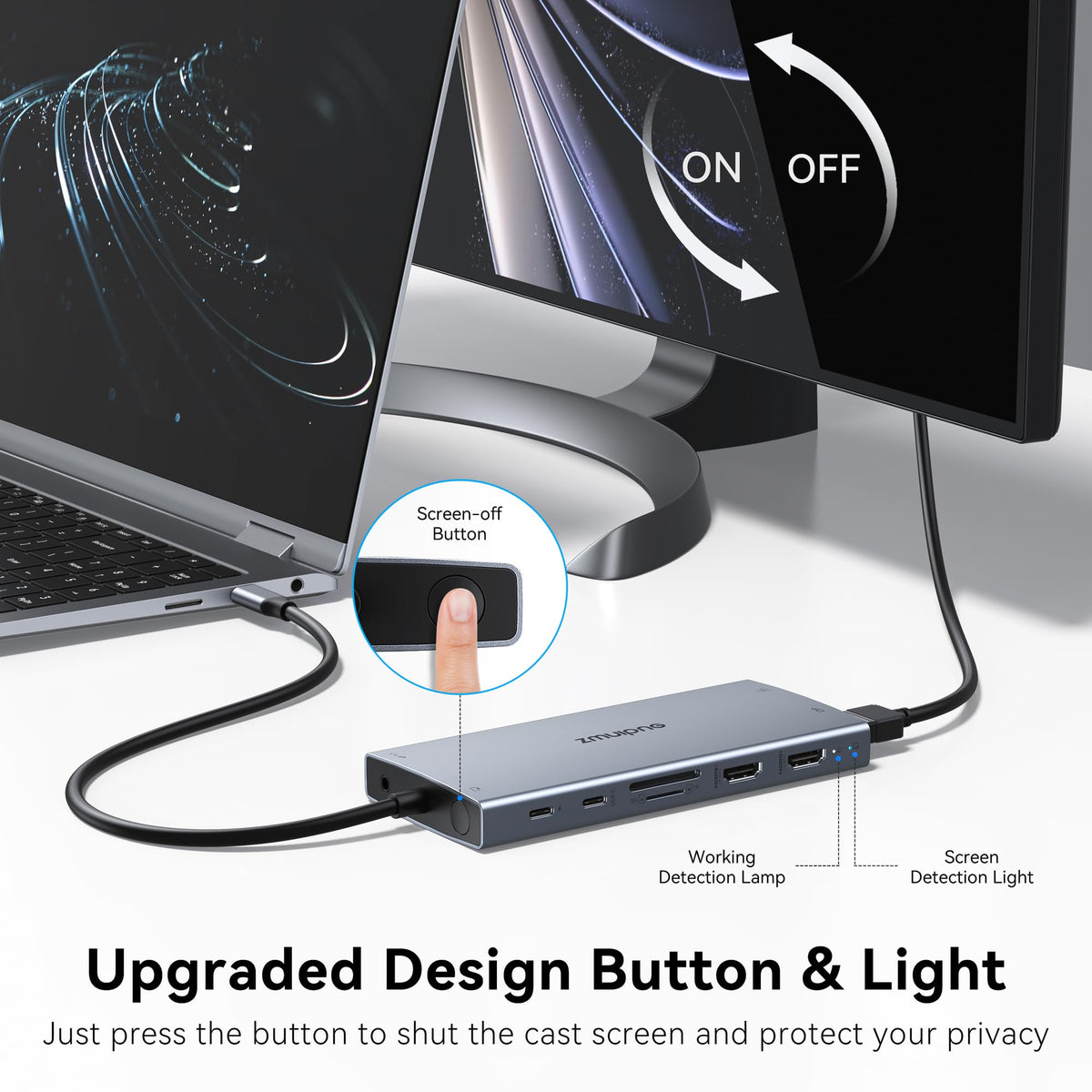ZMUIPNG HDMI and DisplayPort closeup highlighting 4K/8K video capability benefit