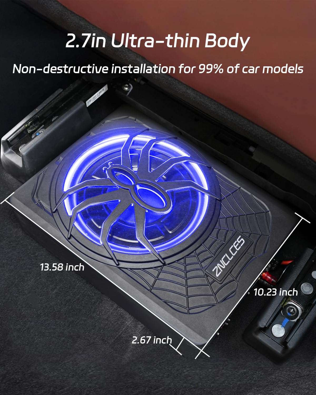 Znclces aluminum shell improves heat dissipation for cooler operation under seat