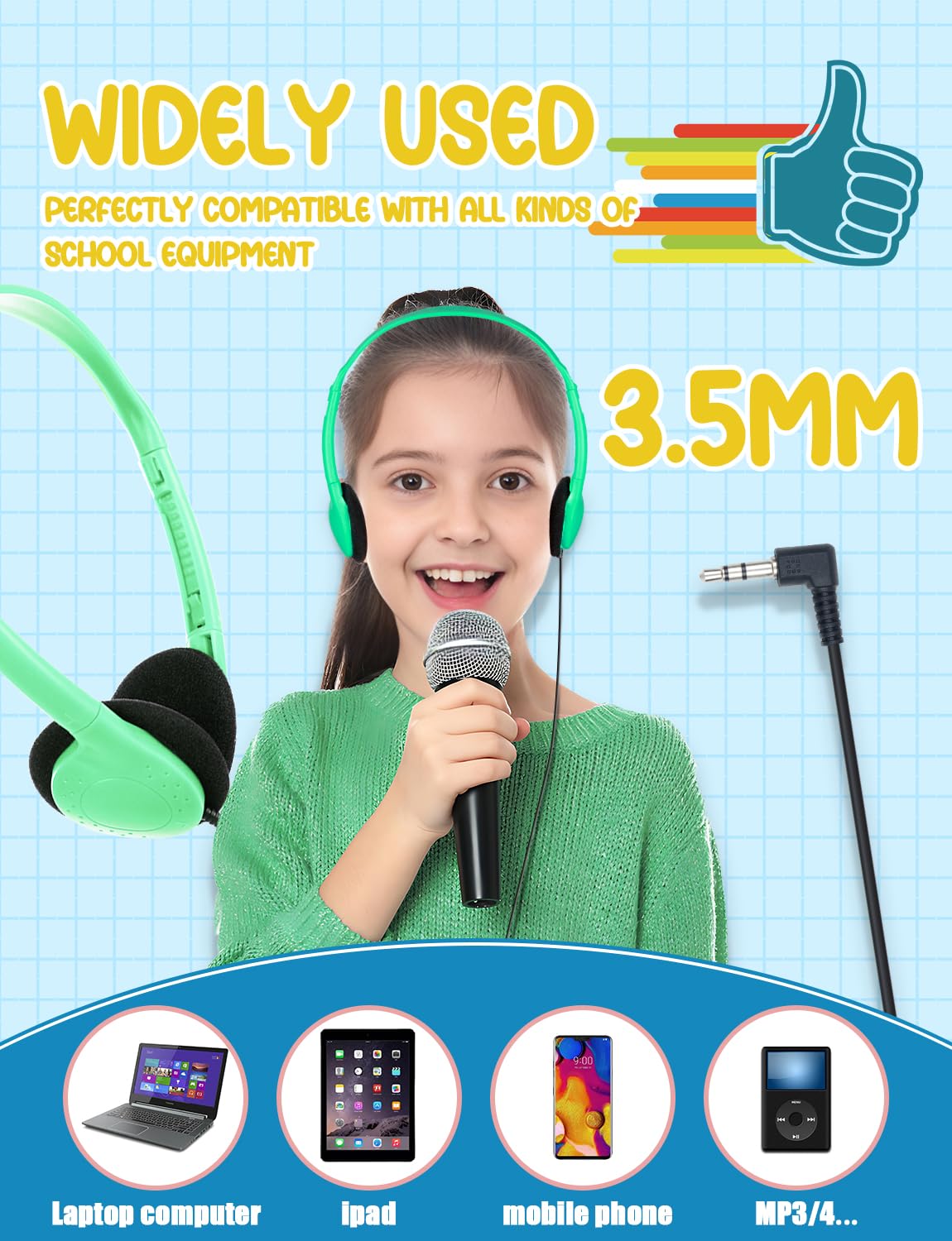 ZNXZXP 47.25 inch cord length supports flexible device placement.