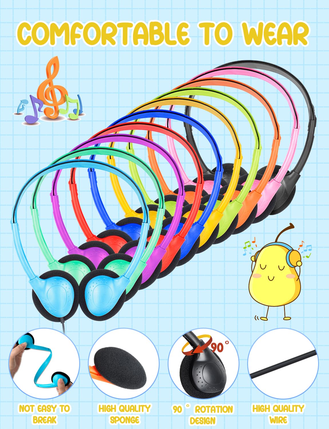 ZNXZXP adjustable headband with padded cushions for comfortable all-day wear.