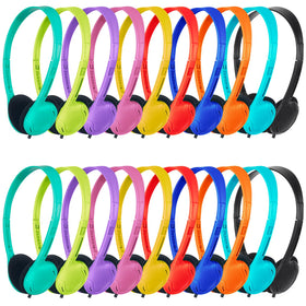 ZNXZXP Headphones 20-pack, individually wrapped for quick classroom distribution.
