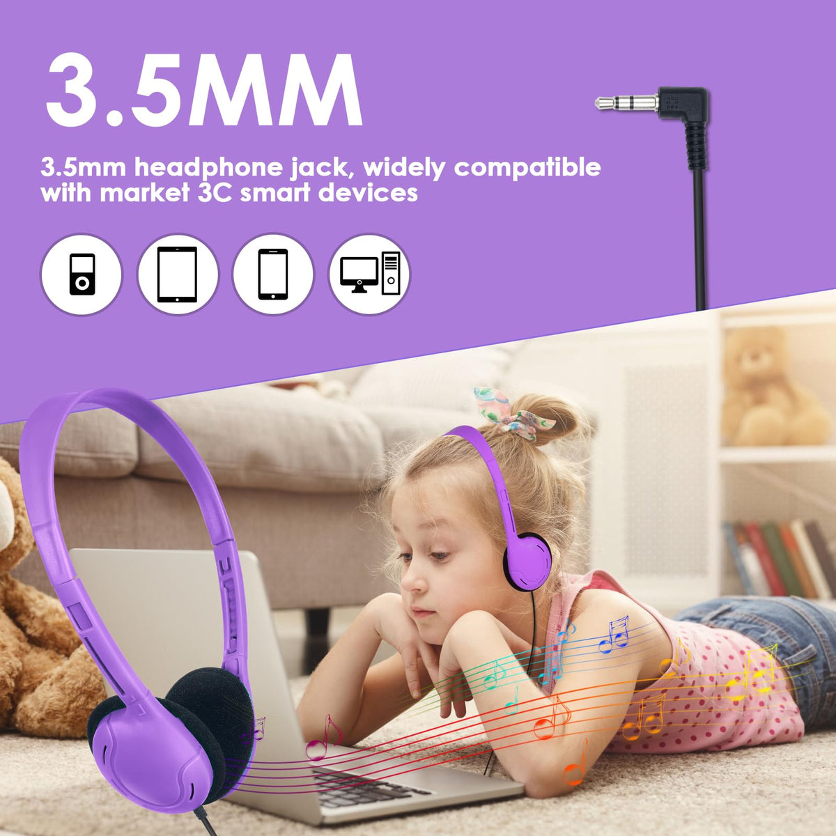 ZNXZXP Headphones durable build designed for repeated daily classroom tasks.