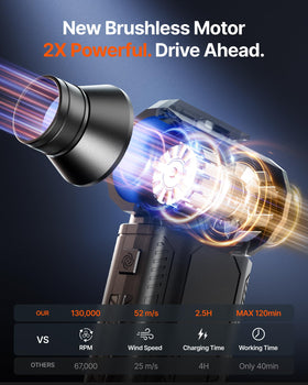 ZOAIVR motor grille close-up highlighting brushless motor detail and airflow power
