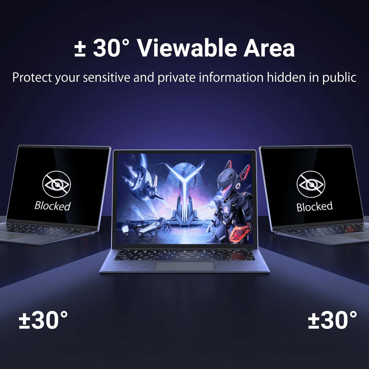 ZOEGAA demonstration of limited side-angle visibility showing privacy benefit