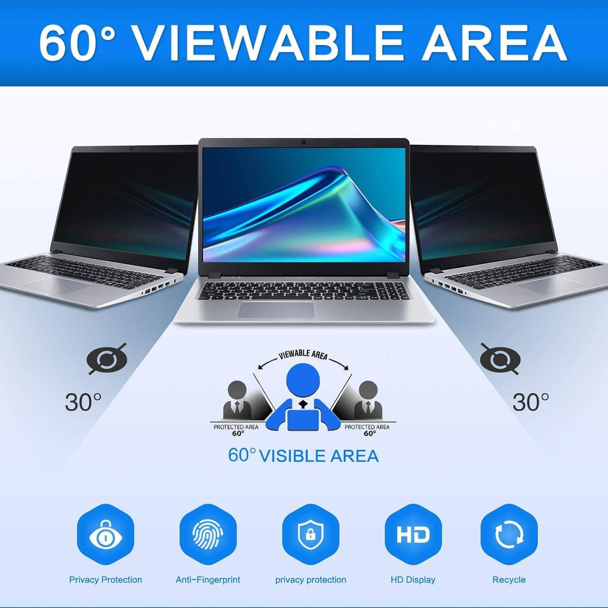 ZOEGAA anti-glare blue-light filter visual for 16-inch laptops