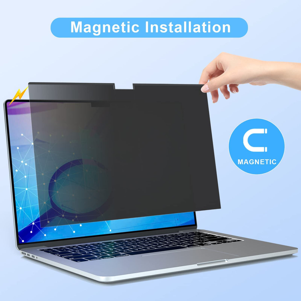 ZOEGAA close-up of magnetic edge demonstrating secure, no-adhesive mounting