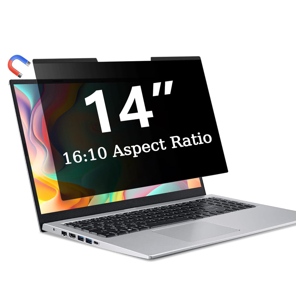 ZOEGAA front view of 14 inch privacy screen showing clean fit and brand benefit