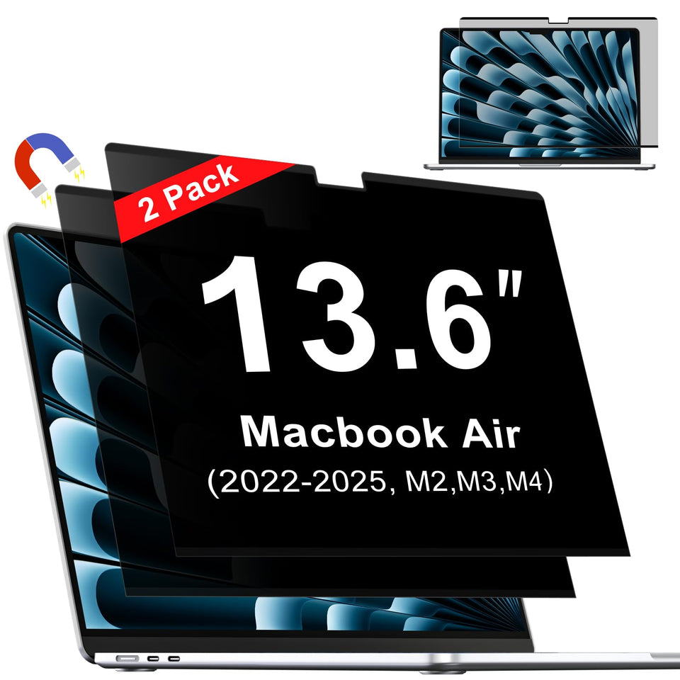 ZOEGAA front view on MacBook Air 13.6 showing full-fit and benefit of privacy