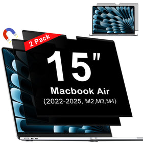 ZOEGAA front view of privacy screen aligned to MacBook Air 15 showing precise fit and protection