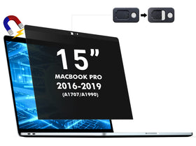 ZOEGAA front view on MacBook Pro 15 showing full coverage and privacy benefit