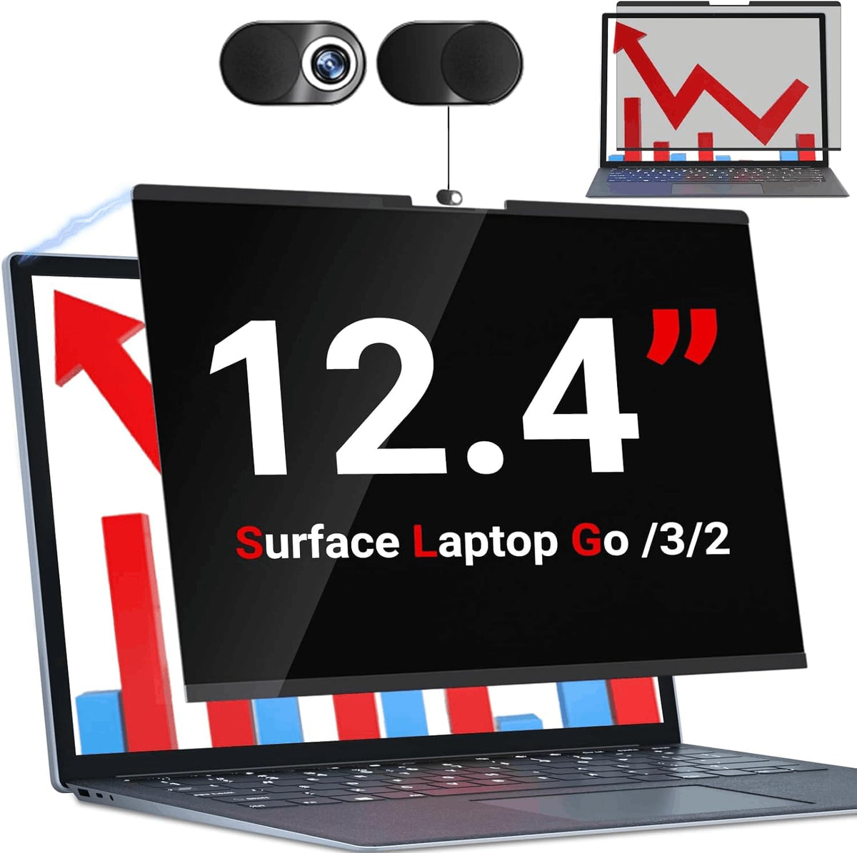 ZOEGAA front view showing magnetic privacy screen and snug fit