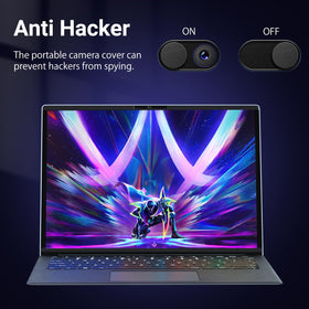ZOEGAA filter in use at a café preserving on-screen privacy benefit