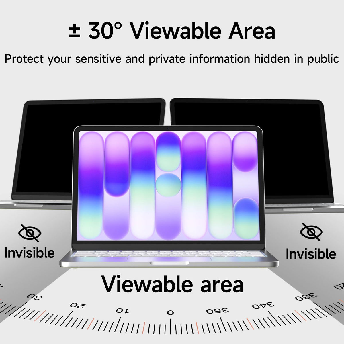 ZOEGAA in use at a coffee shop demonstrating privacy and reduced glare benefit