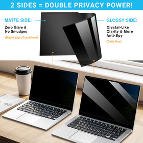 ZOEGAA installed on laptop front offering clear front-view privacy