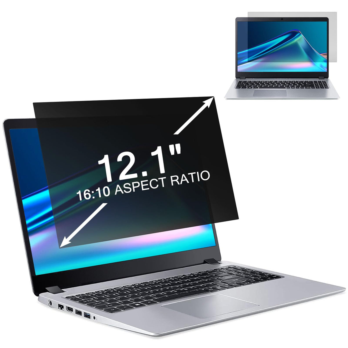 ZOEGAA laptop privacy screen 12.1-inch shields content and reduces blue light exposure